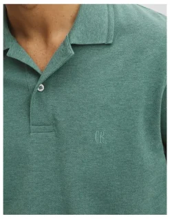 Country Road Australian Cotton Pique Polo in Green Marle