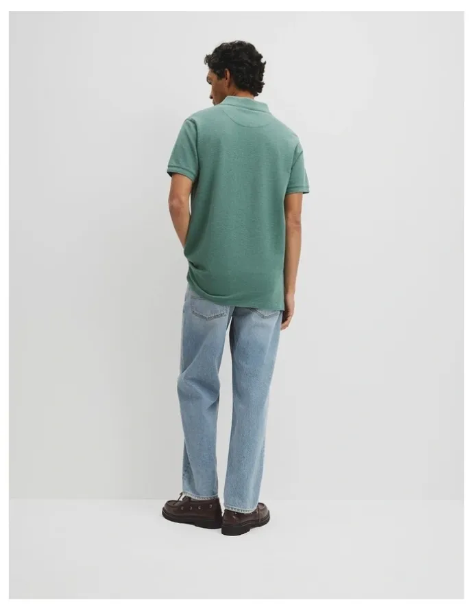 Country Road Australian Cotton Pique Polo in Green Marle