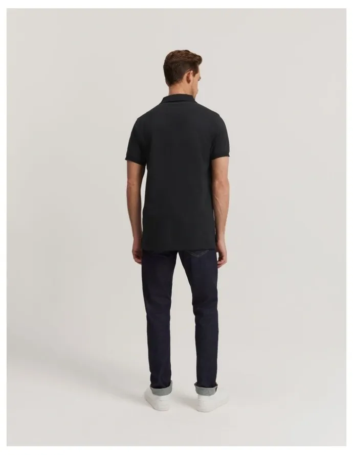 Country Road Australian Cotton Pique Polo in Black