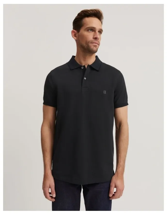 Country Road Australian Cotton Pique Polo in Black