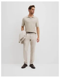 Country Road Australian Cotton Blend Silk Trophy Polo in Porcelain