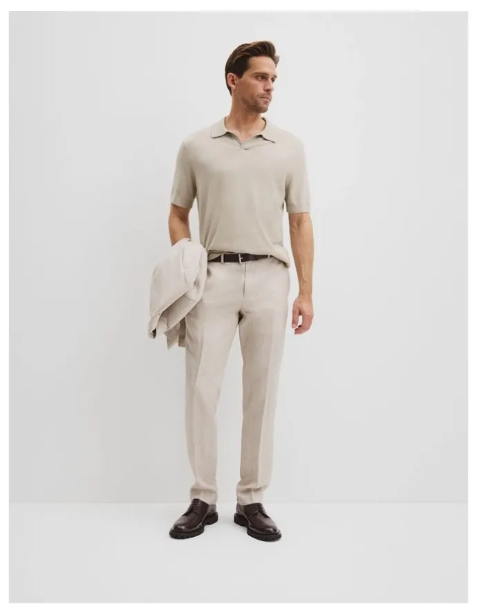 Country Road Australian Cotton Blend Silk Trophy Polo in Porcelain