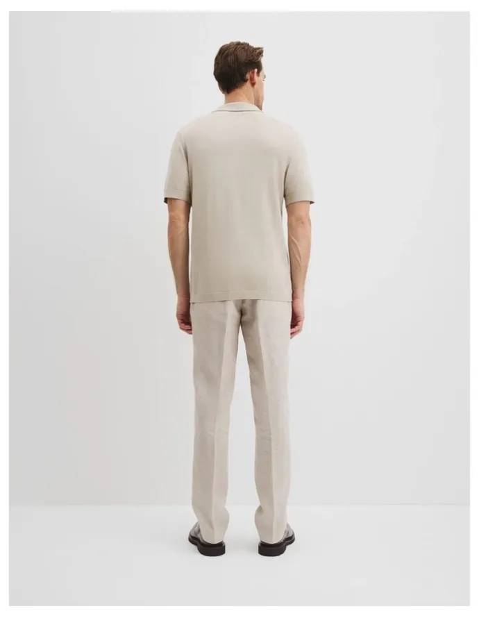 Country Road Australian Cotton Blend Silk Trophy Polo in Porcelain