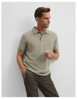 Country Road Australian Cotton Pique Polo in Soft Grass