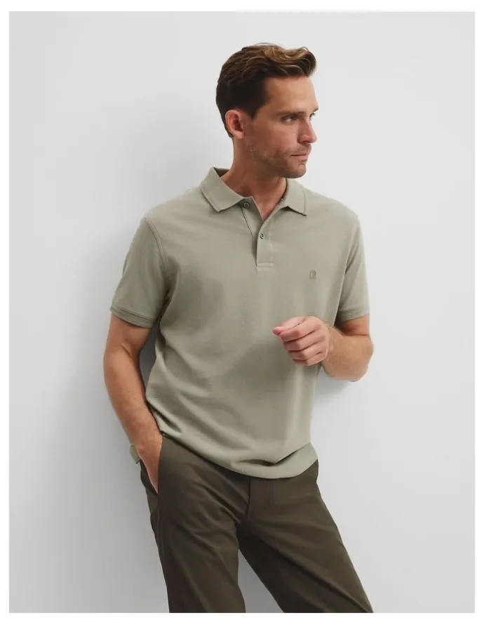 Country Road Australian Cotton Pique Polo in Soft Grass
