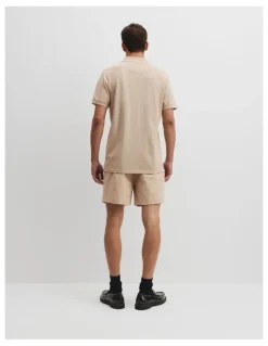 Country Road Australian Cotton Pique Polo in Almond Marle