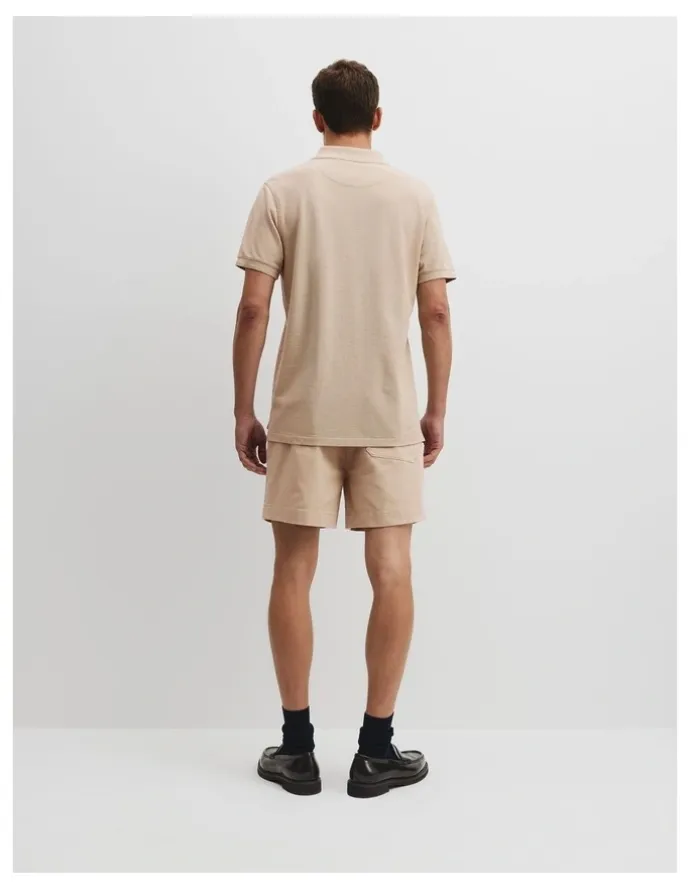 Country Road Australian Cotton Pique Polo in Almond Marle