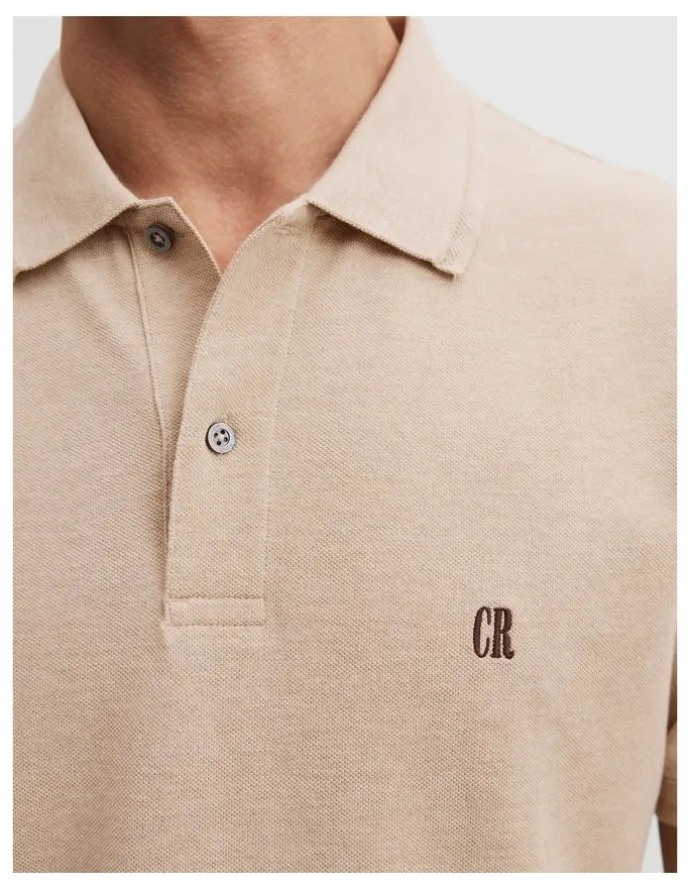 Country Road Australian Cotton Pique Polo in Almond Marle
