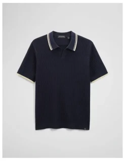Country Road Australian Good Earth Cotton Tapered Trophy Polo in Midnight