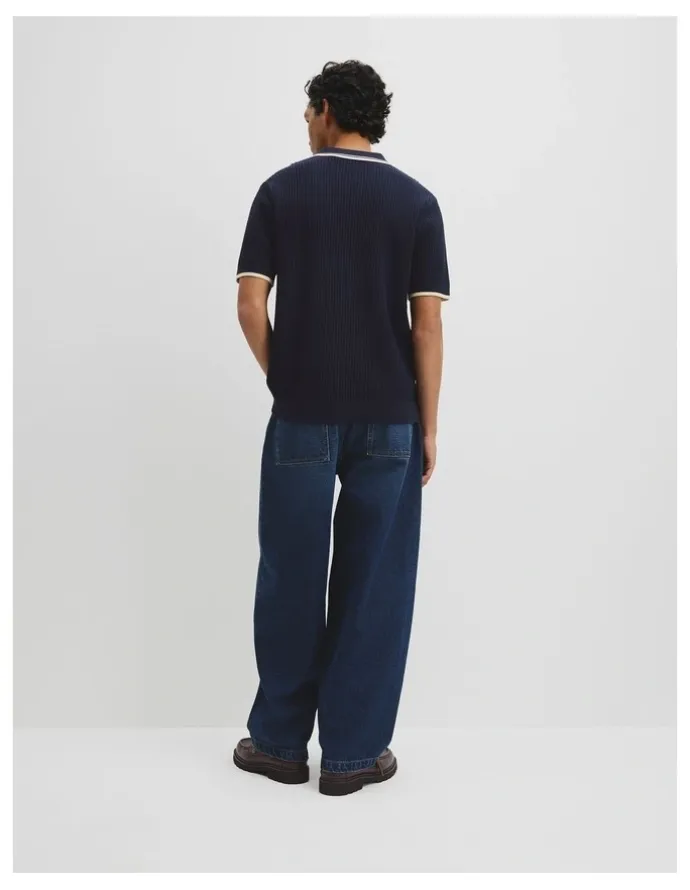 Country Road Australian Good Earth Cotton Tapered Trophy Polo in Midnight