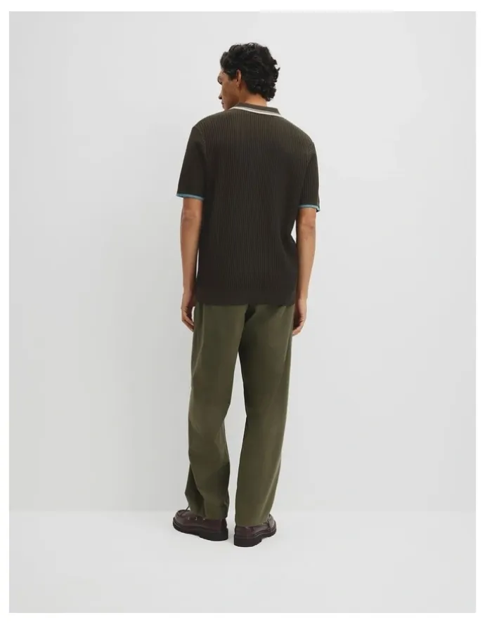 Country Road Australian Good Earth Cotton Tapered Trophy Polo in Deep Khaki