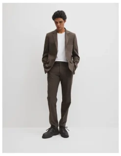 Country Road Hndstooth Tlrd Pant in Chocolate