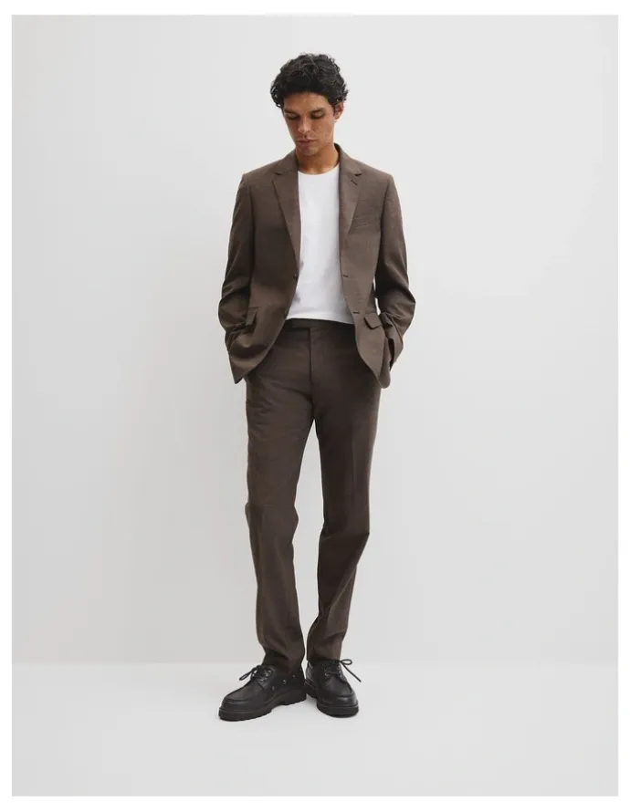 Country Road Hndstooth Tlrd Pant in Chocolate