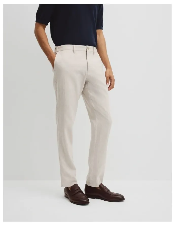 Country Road Linen Cotton Pant in Oat