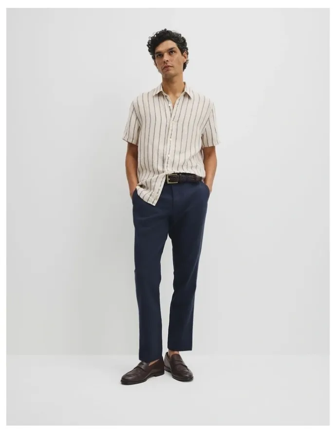 Country Road Linen Cotton Pant in Navy
