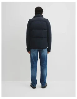 Country Road Quilted Puffer Vest in Navy