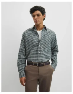 Country Road Regular Fit Cotton Gingham Shirt in Green Multi