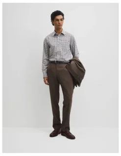 Country Road Regular Fit Cotton Gingham Shirt in White Multi