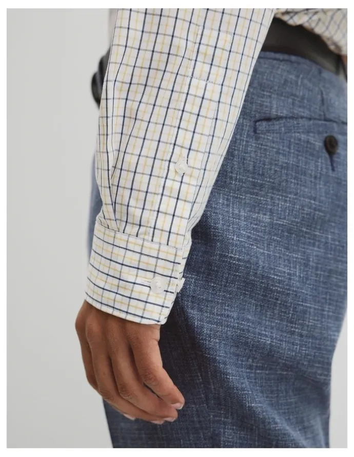 Country Road Regular Fit Cotton Grid Shirt in White Multi