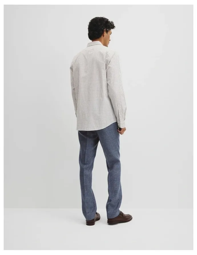 Country Road Regular Fit Cotton Grid Shirt in White Multi