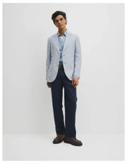 Country Road Regular Fit Linen Chambray Jacket in Chambray Blue