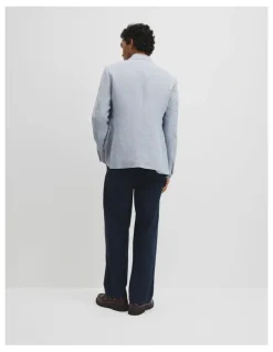 Country Road Regular Fit Linen Chambray Jacket in Chambray Blue