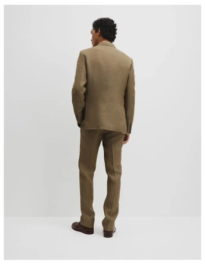 Country Road Regular Fit Linen Jacket in Khaki