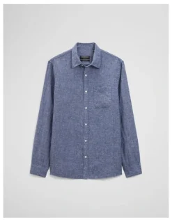 Country Road Regular Fit Linen Shirt in Midnight