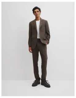Country Road Reg Wet Look Blend HNDTH Jacket in Chocolate