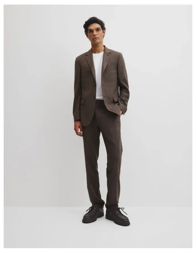 Country Road Reg Wet Look Blend HNDTH Jacket in Chocolate