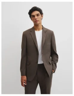 Country Road Reg Wet Look Blend HNDTH Jacket in Chocolate
