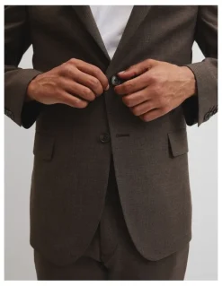 Country Road Reg Wet Look Blend HNDTH Jacket in Chocolate
