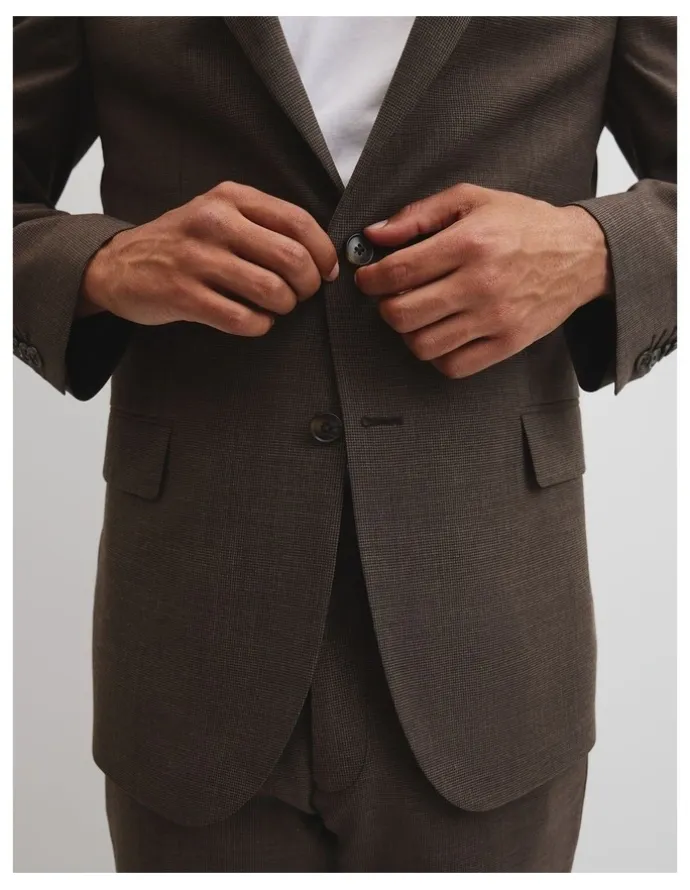Country Road Reg Wet Look Blend HNDTH Jacket in Chocolate