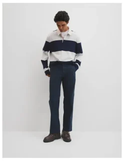Country Road Relaxed Cotton Twill Pant in Navy