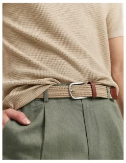 Country Road Stretch Woven Belt in Natural