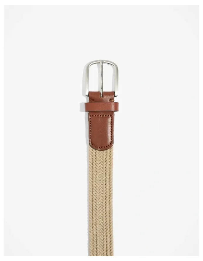 Country Road Stretch Woven Belt in Natural