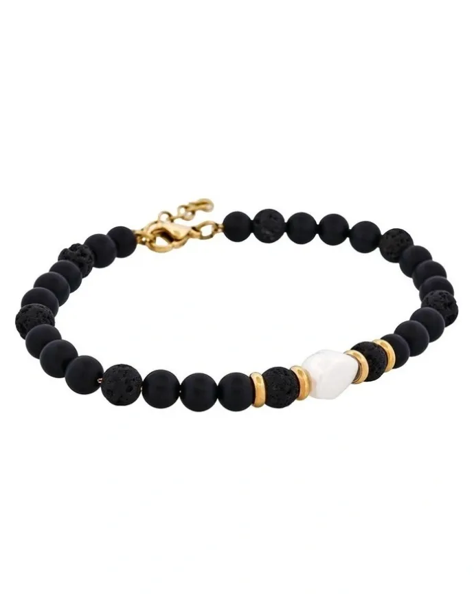Cudworth Agate/African stone with stainless steel bracelet