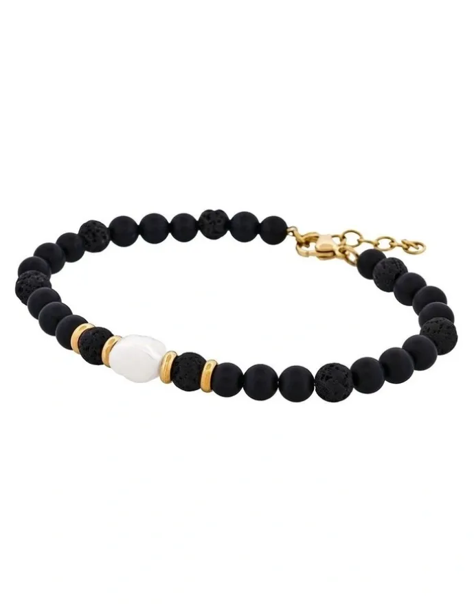 Cudworth Agate/African stone with stainless steel bracelet