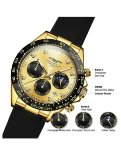 Cudworth Apex Chronograph Watch in Gold