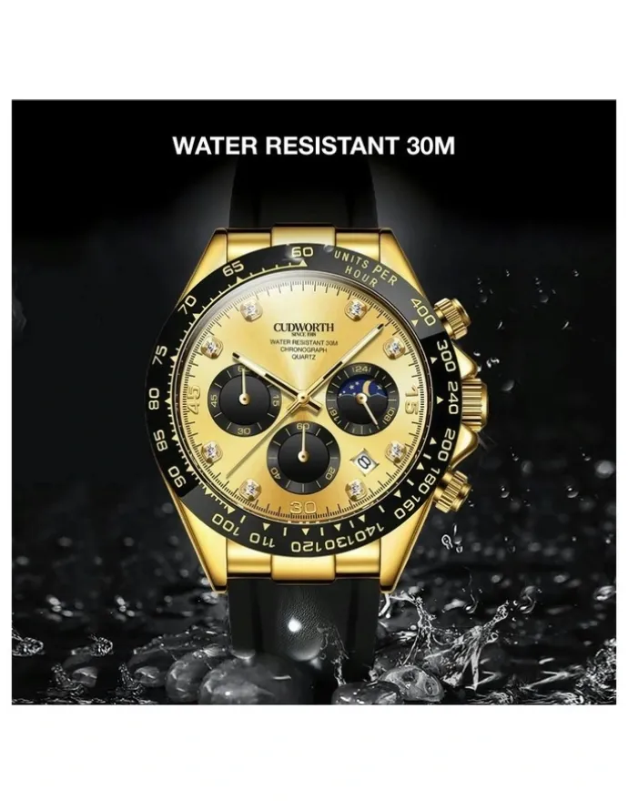 Cudworth Apex Chronograph Watch in Gold