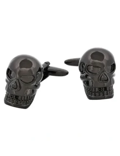 Cudworth Black plated Skull Cufflinks