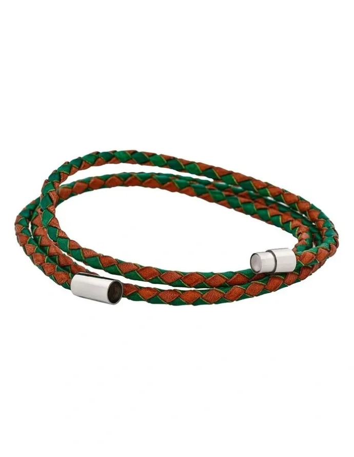 Cudworth Brown/Green Leather Bracelet