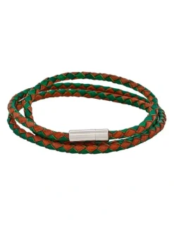 Cudworth Brown/Green Leather Bracelet