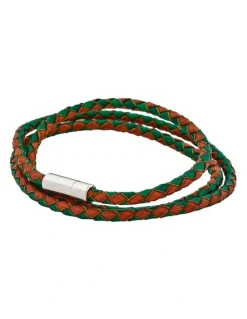 Cudworth Brown/Green Leather Bracelet