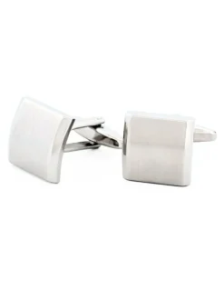 Cudworth Brush Rhodium Cufflinks in Silver