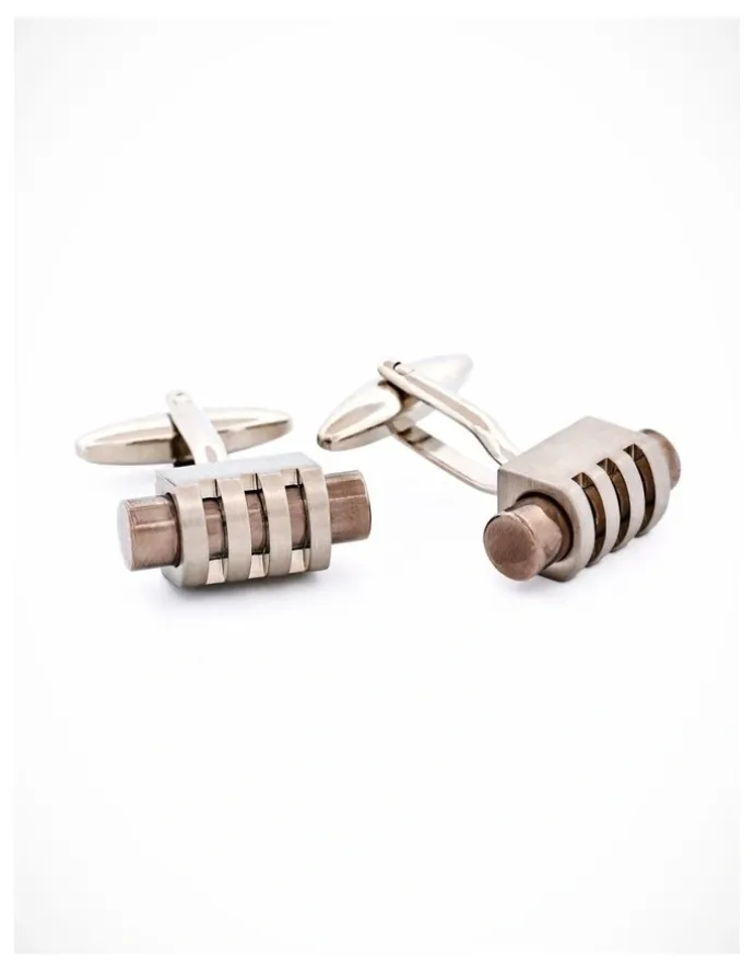 Cudworth Brush Rhodium Gun Metal Cufflinks