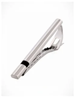 Cudworth Brush Rhodium/Black Tie Bar 60mm