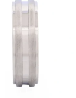 Cudworth Brushed & Polished Centre Stainless Steel Ring in Silver