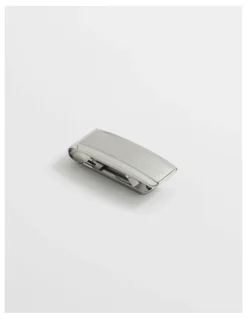 Cudworth Brushed and Polished Curved Face Stainless Steel Money Clip in Silver