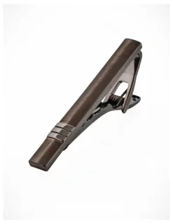 Cudworth Brushed Gun Metal with three strips Tie Clip 51mm